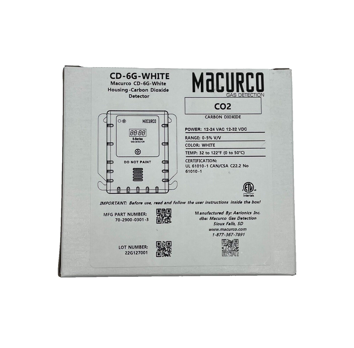Macurco CD-6G - Same Day Shipping (SEALED)