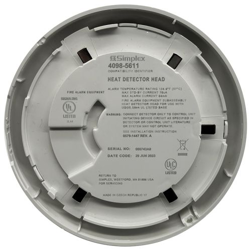 Simplex 4098-5611 Fixed Temp (135F) Heat Detector