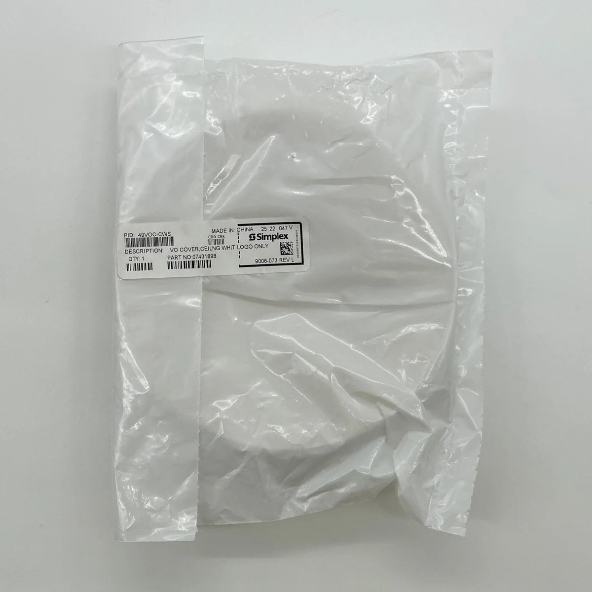 Simplex 49VOC-CWS Cover, White, Logo Only