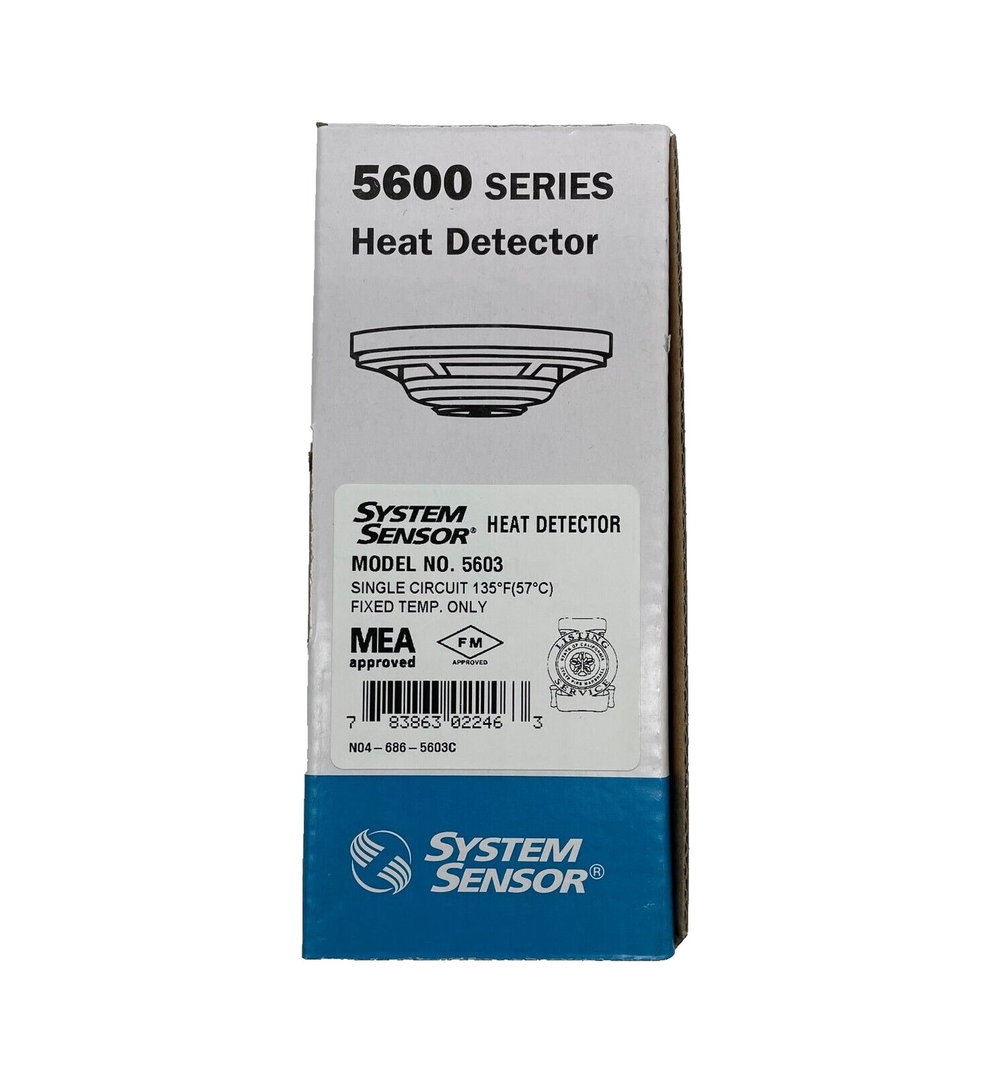 System Sensor 5603 135F Fixed Temp, Single-Circuit Mechanical Heat Detector