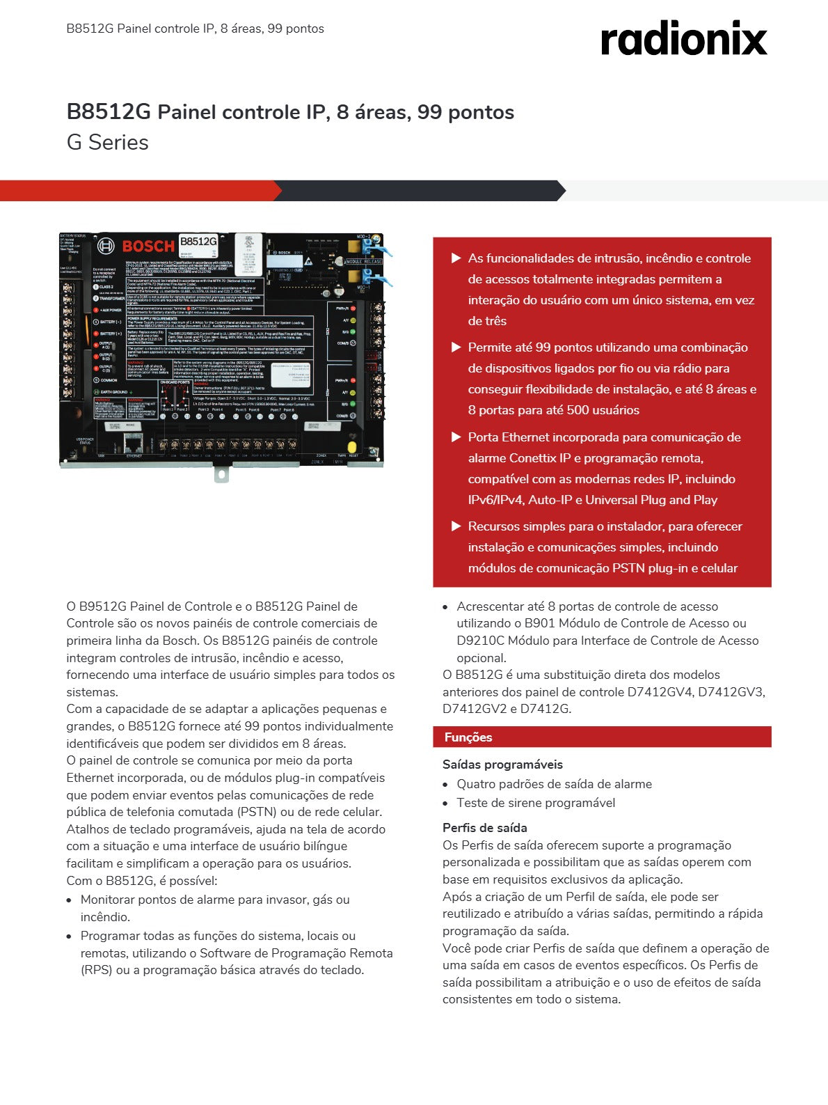 Bosch B8512G Control Panel