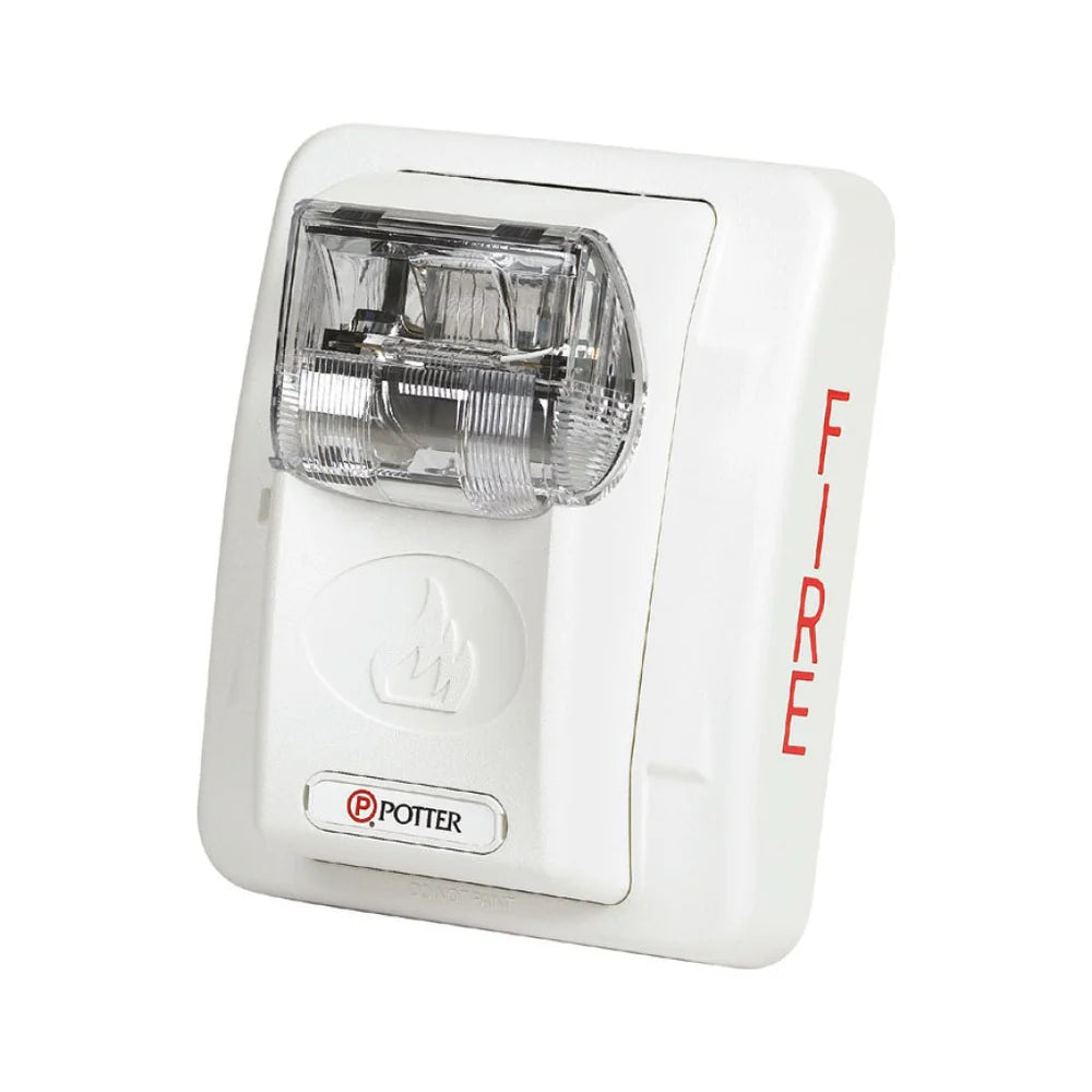Potter HS24-177W 24V DC Fixed Candela, Low Profile Evacuation Horn Strobe