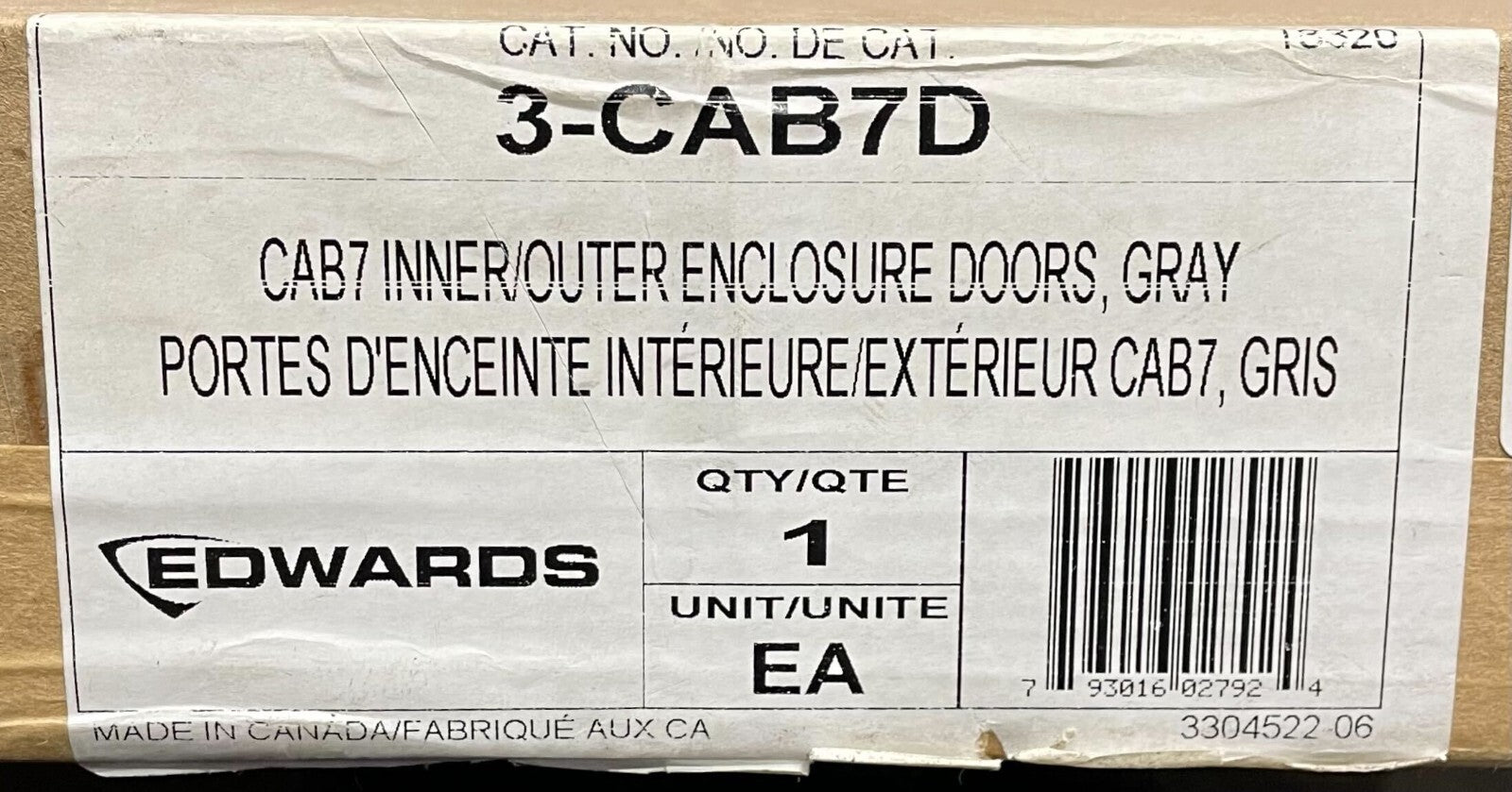Edwards 3-CAB7D - Same Day Shipping (SEALED)