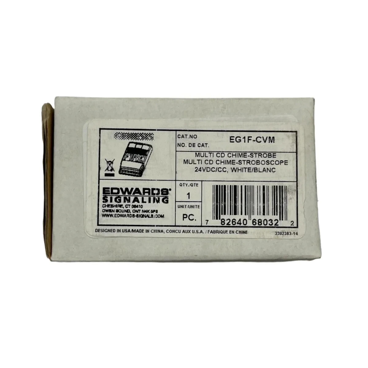 Edwards EG1F-CVM Chime/Strobe, Wall Mt. - Same Day Shipping (SEALED)
