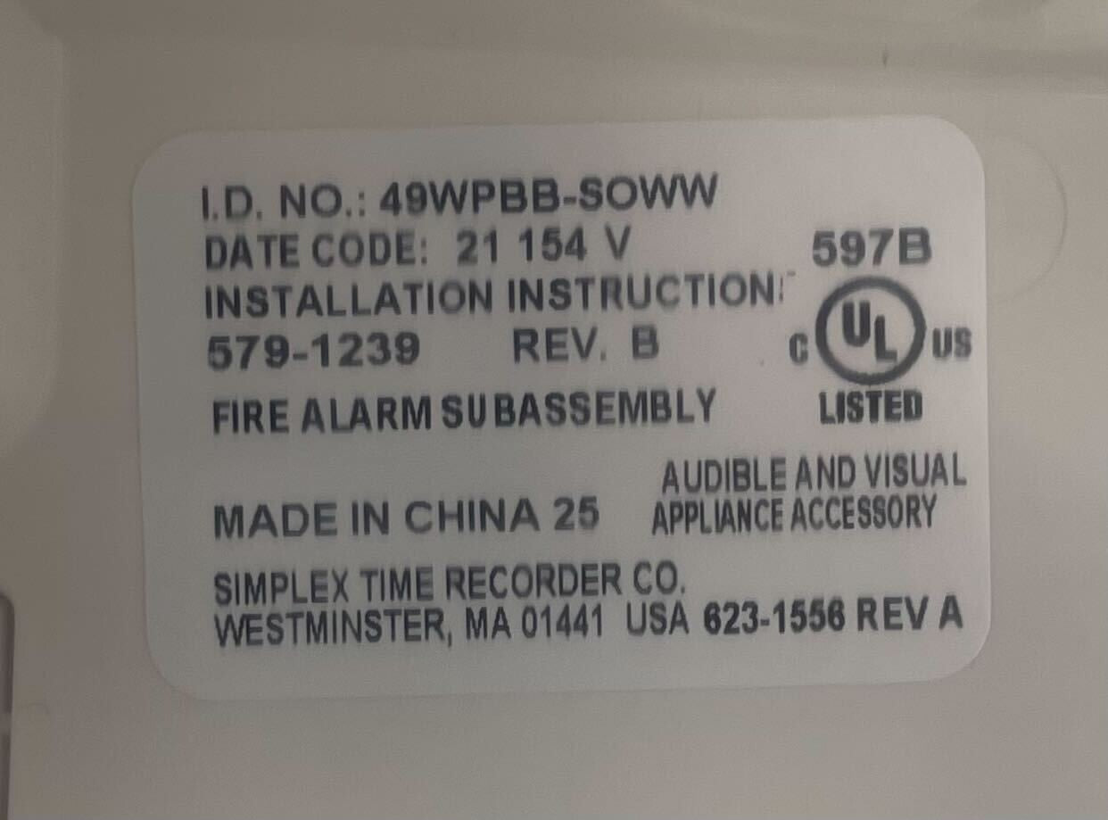 Simplex 49WPBB-SOWW - Same Day Shipping (SEALED)
