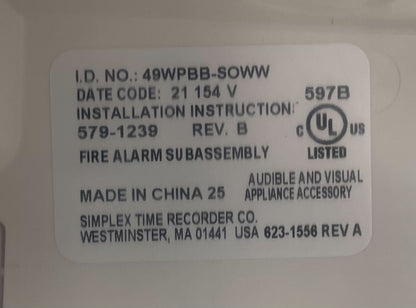 Simplex 49WPBB-SOWW - Same Day Shipping (SEALED)