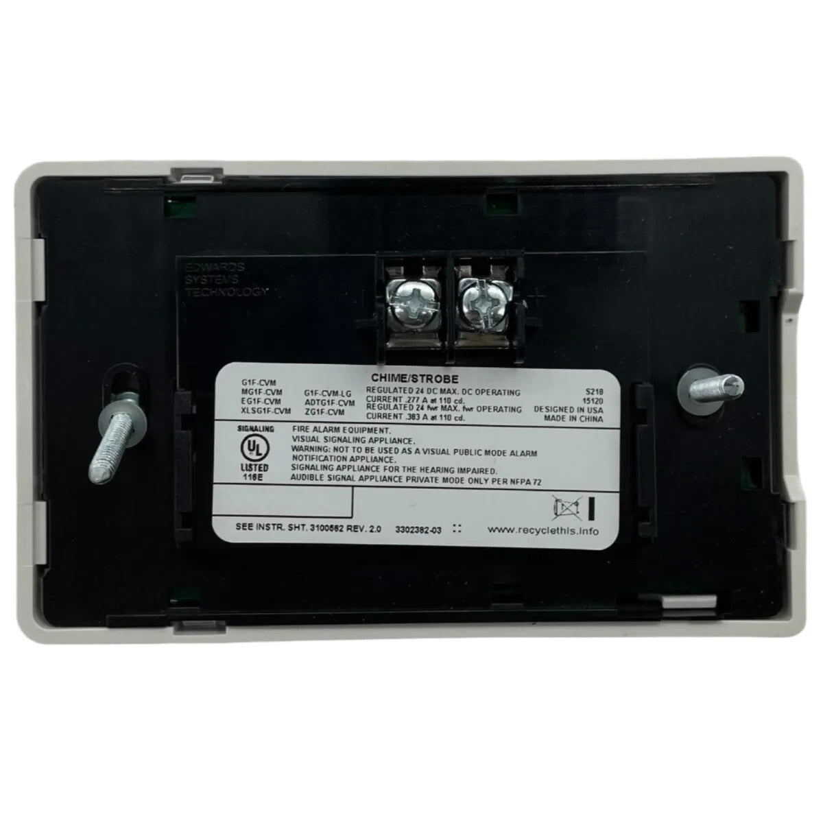 Edwards EG1F-CVM Chime/Strobe, Wall Mt. - Same Day Shipping (SEALED)