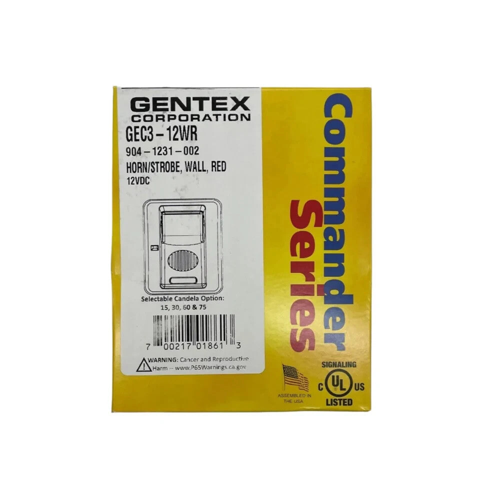 Gentex GEC3-12WR (904-1231-002) Horn Strobe Red - Same Day Shipping (SEALED)