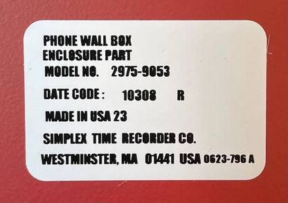 Simplex 2975-9053 Backbox Fire Phone