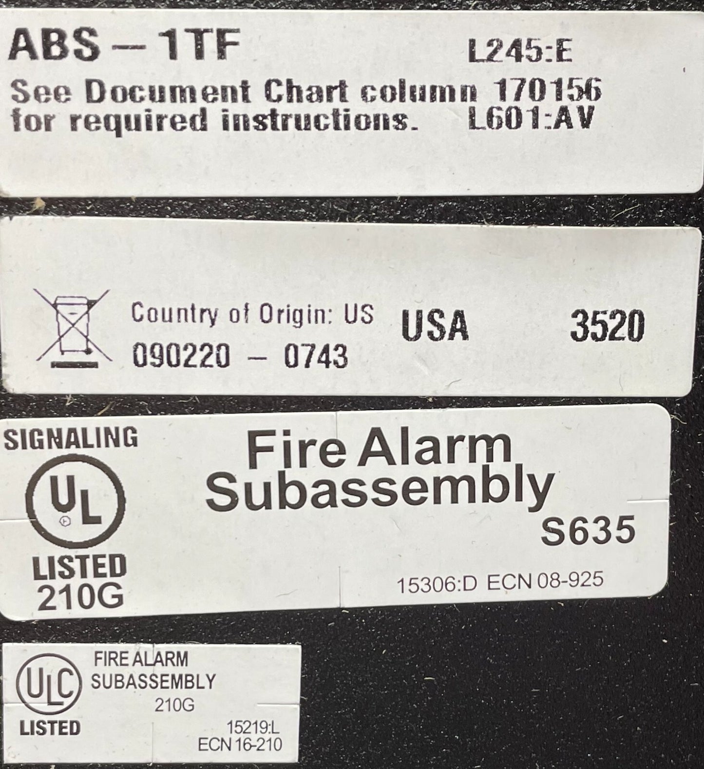 Fire-Lite ABS-1TF - Same Day Shipping (SEALED)