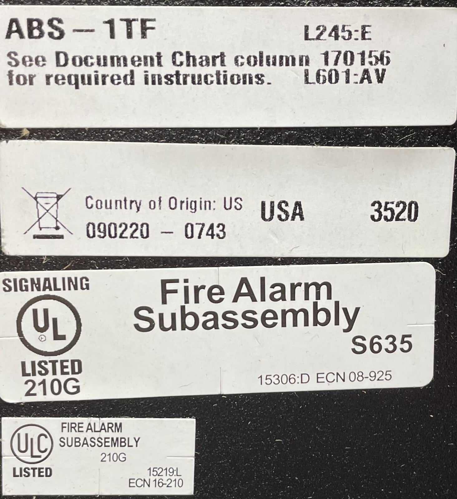 Fire-Lite ABS-1TF - Same Day Shipping (SEALED)