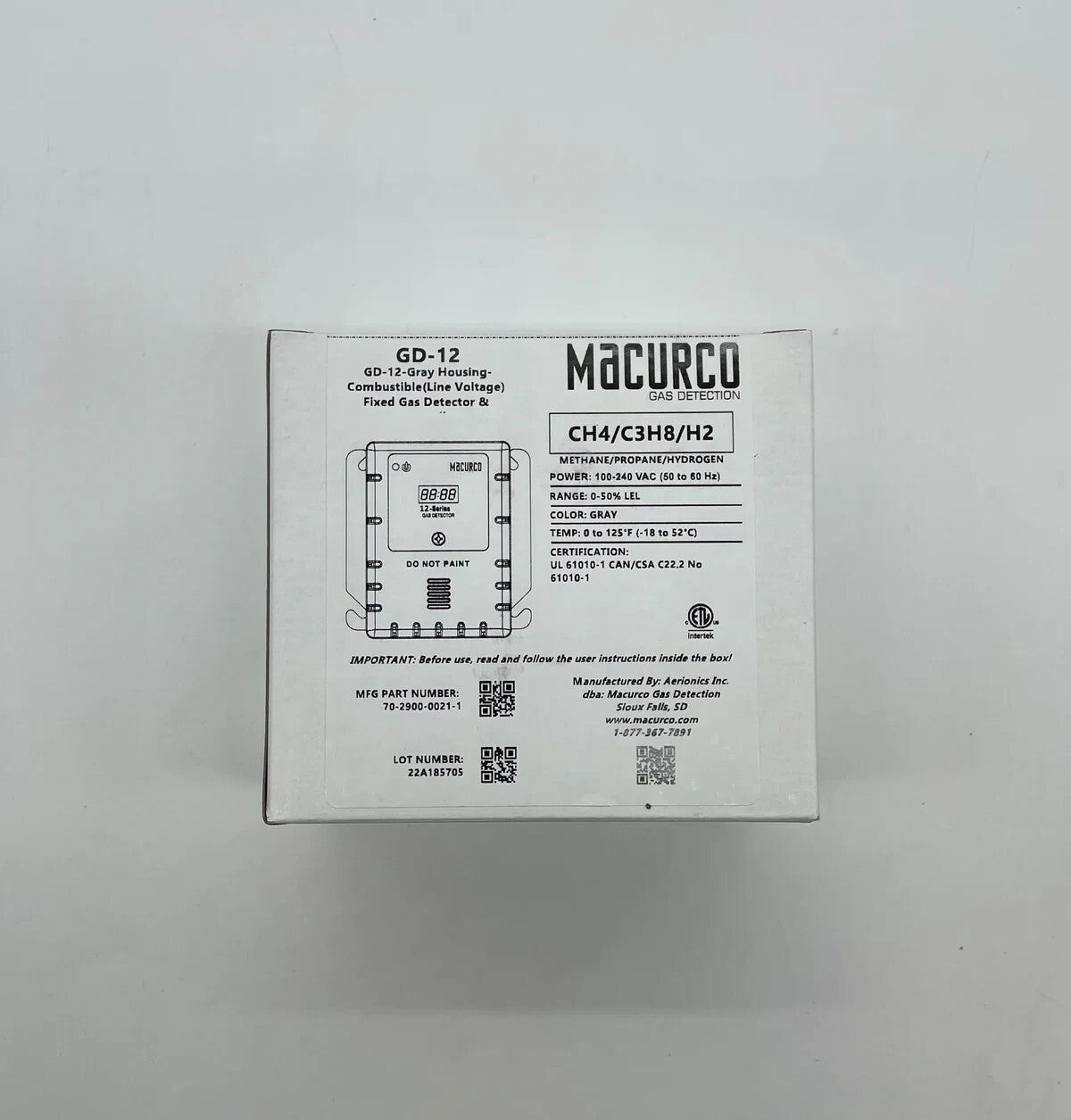 Macurco GD-12 - Same Day Shipping (SEALED)