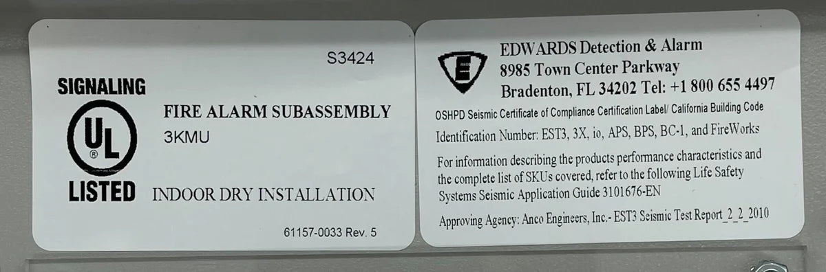Edwards 3-RLCM/D System-3 Series FACP Outer Door