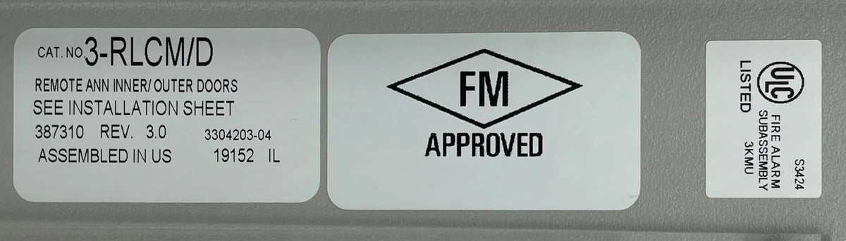 Edwards 3-RLCM/D System-3 Series FACP Outer Door