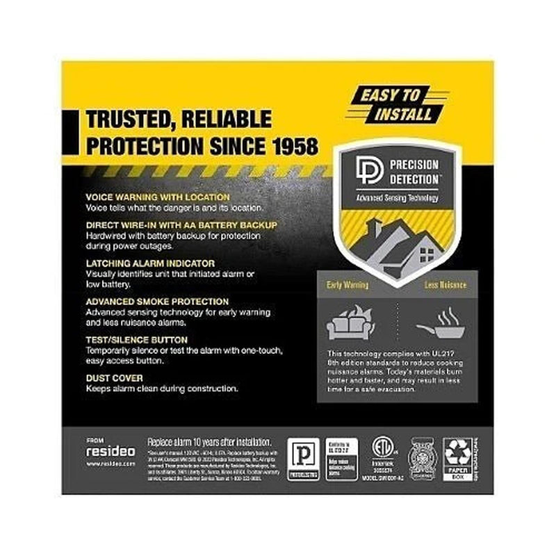BRK SM100V-AC Interconnect Hardwire Smoke Alarm with Battery Backup (1046721)