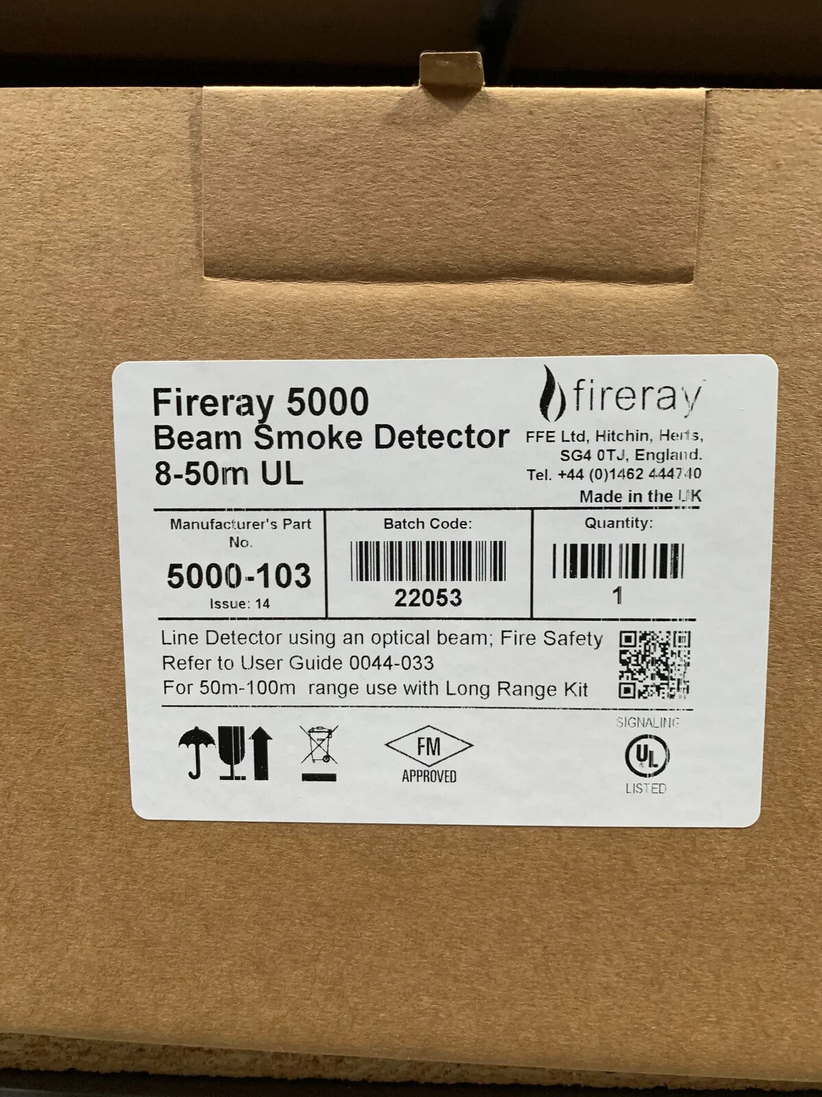 Fireray 5000-103 Reflective Auto Align Infrared Beam Smoke Detector 8-50M UL