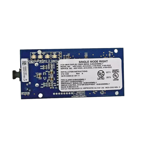 Simplex 4007-6302 Card Right Port Single-Mode 4120 Dplex Fiber Media