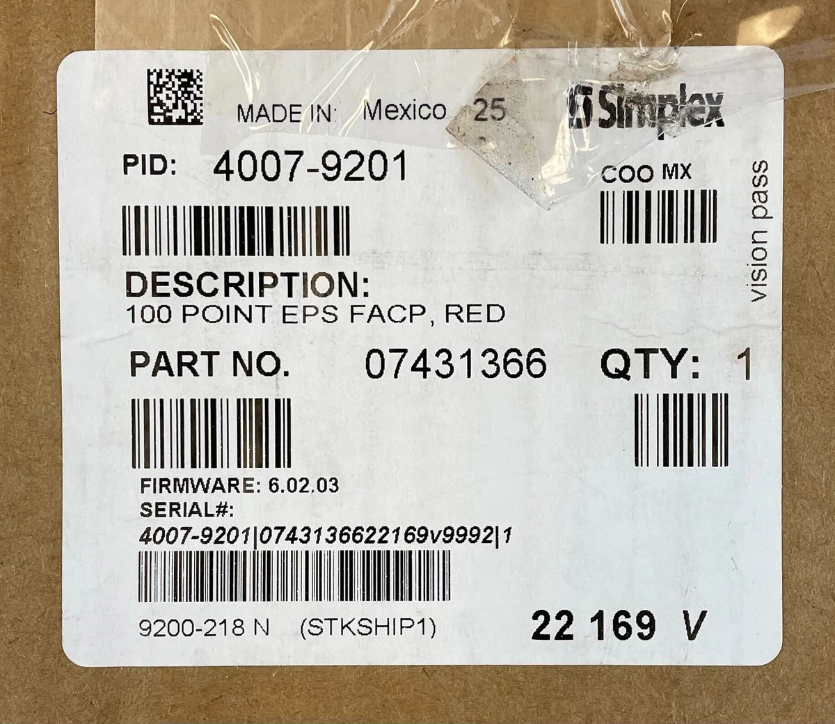 Simplex 4007-9201 4007ES Fire Alarm Control Panel (Intelligent FACP) Red