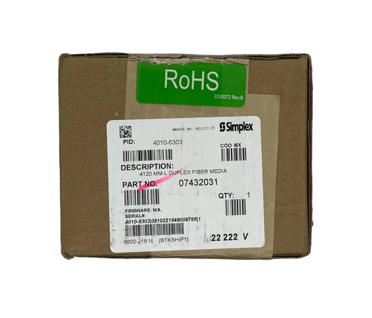 Simplex 4010-6303 4120 MM-L Duplex Fiber Media
