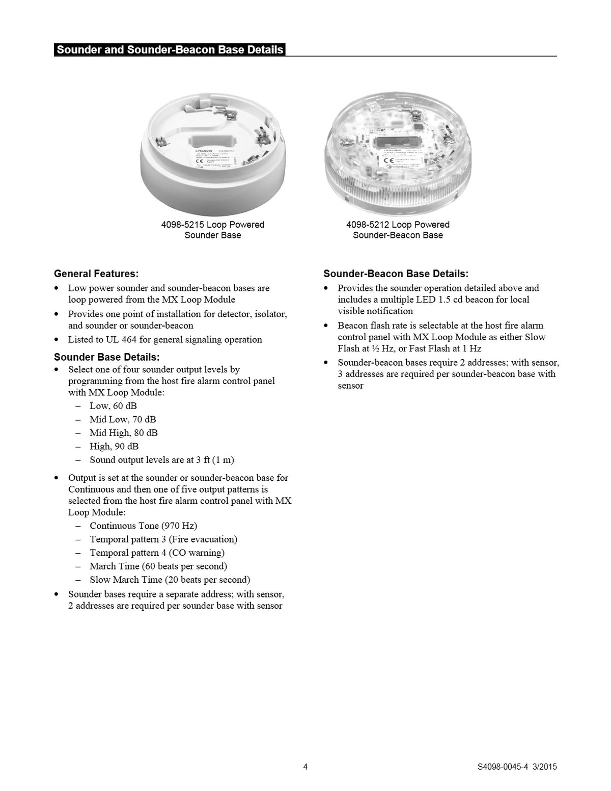Simplex 4098-5207 5 Inches Sensor Base
