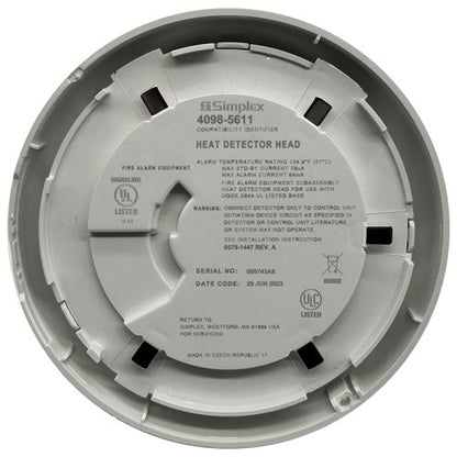 Simplex 4098-5611 Fixed Temp (135F) Heat Detector