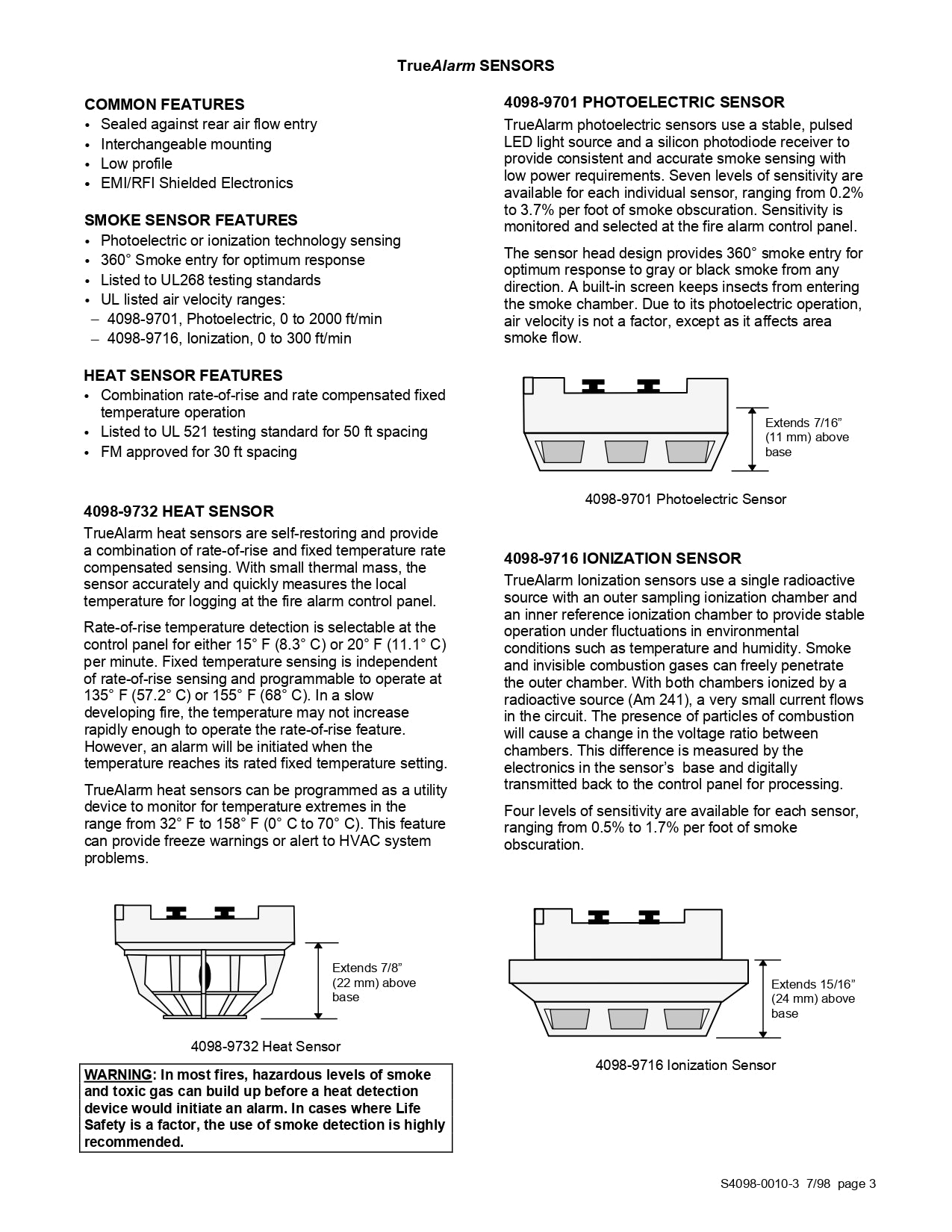 Simplex 4098-9701 TrueAlarm Smoke Detector Addressable Head