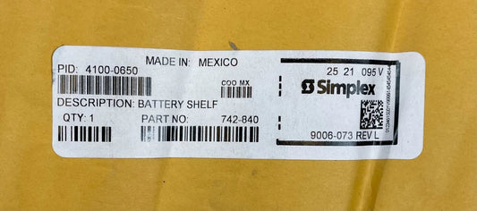 Simplex 4100-0650 Battery Shelf