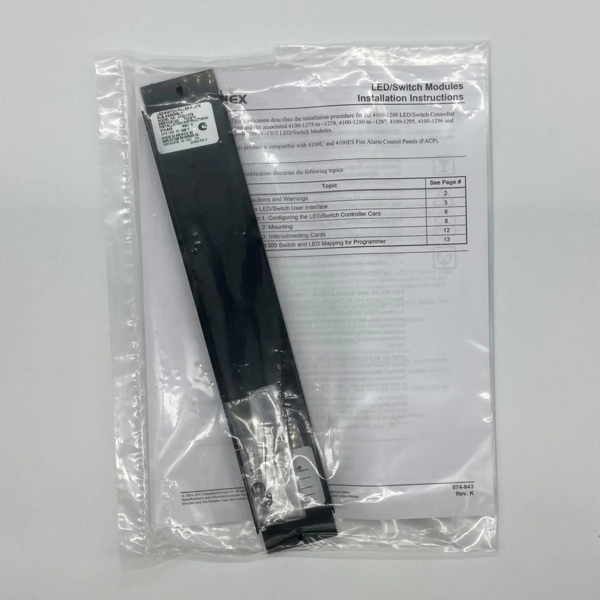 Simplex 4100-1279 Blank Display Module