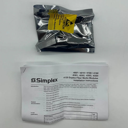 Simplex 4100-6301 Single-Mode Fiber Media Card
