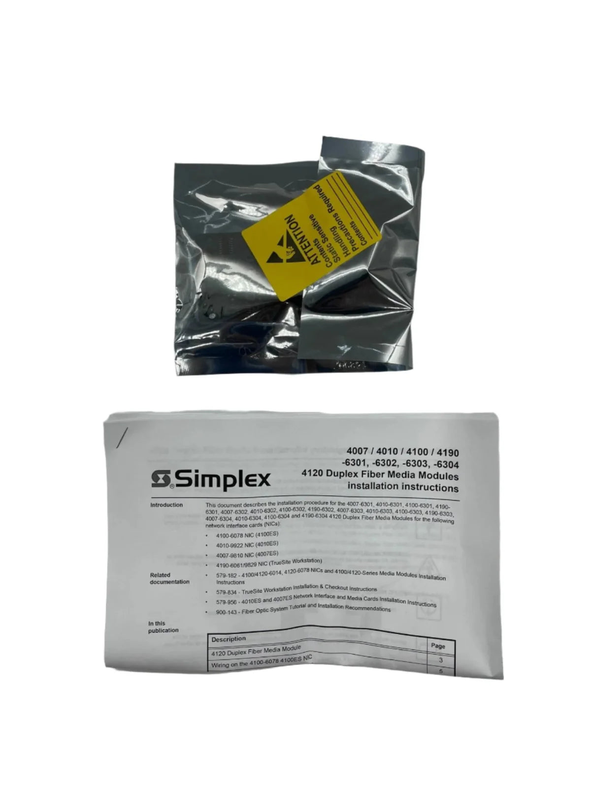 Simplex 4100-6302 Single-Mode Duplex 4120 Fiber Media Card
