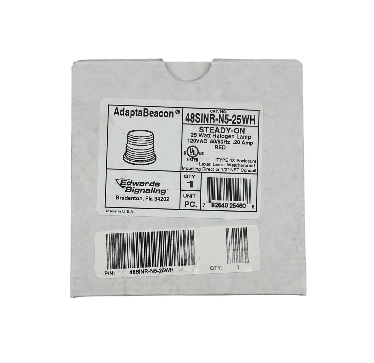 Edwards 48SINR-N5-25WH 48 Series Steady-On Incandescent Beacon
