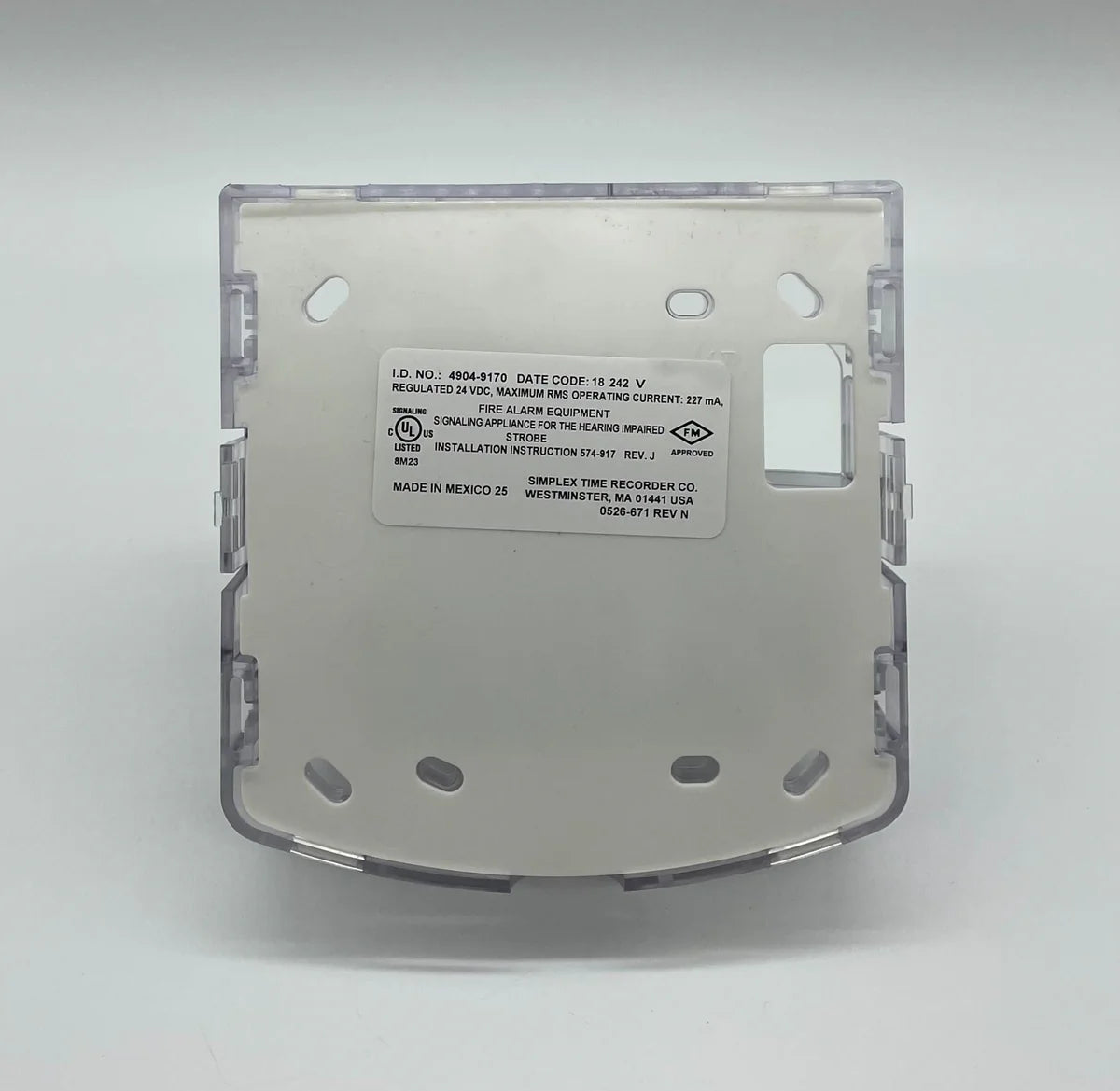Simplex 4904-9170 TrueAlert Non-Addressable Strobe