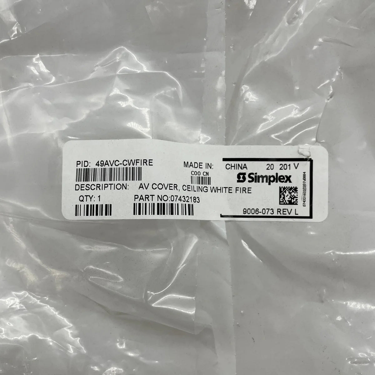 Simplex 49AVC-CWFIRE AV Cover