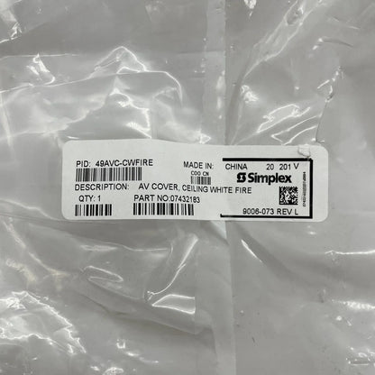 Simplex 49AVC-CWFIRE AV Cover