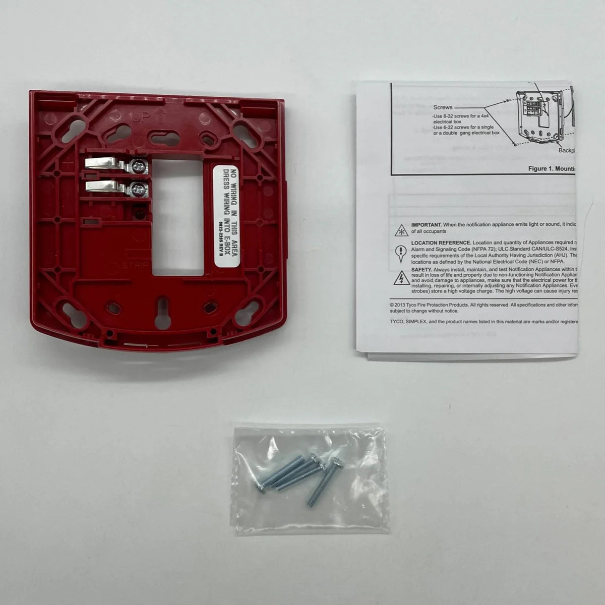 Simplex 49MP-AVVOWR Mounting Plate Wall Red
