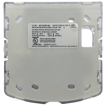 Simplex 49VO-WWFO-BA TrueAlert ES Addressable Strobe Appliance