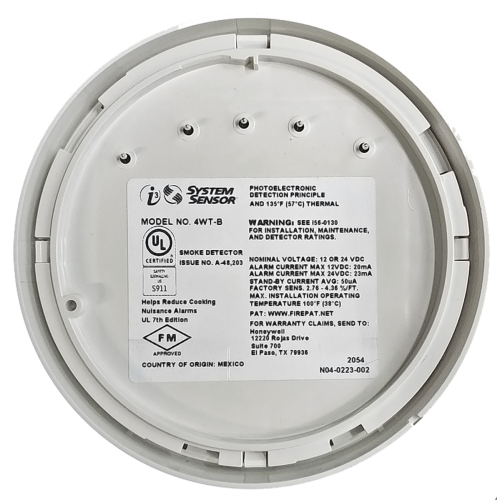 System Sensor 4WT-B 4-Wire Smoke Detector and Heat Sensor
