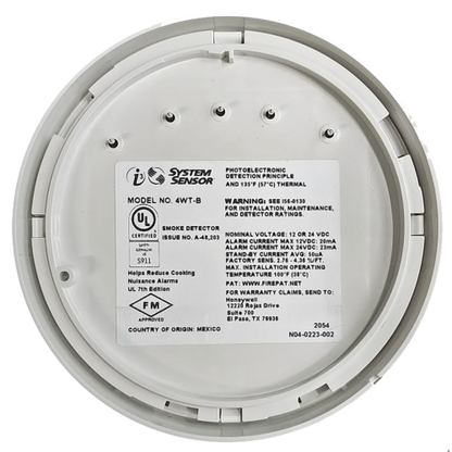 System Sensor 4WT-B 4-Wire Smoke Detector and Heat Sensor