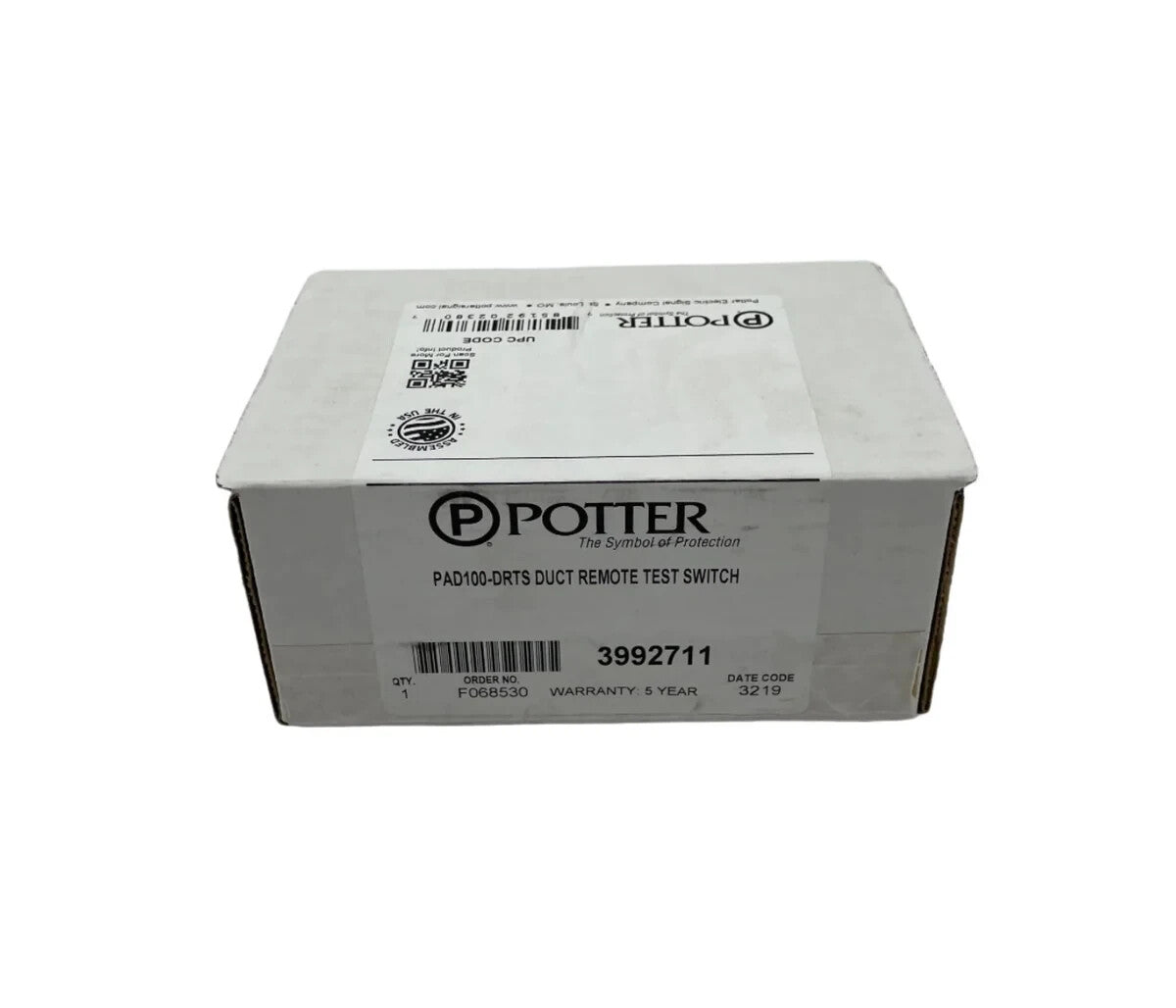 Potter PAD100-DRTS Duct Remote Test Switch - Same Day Shipping (SEALED)