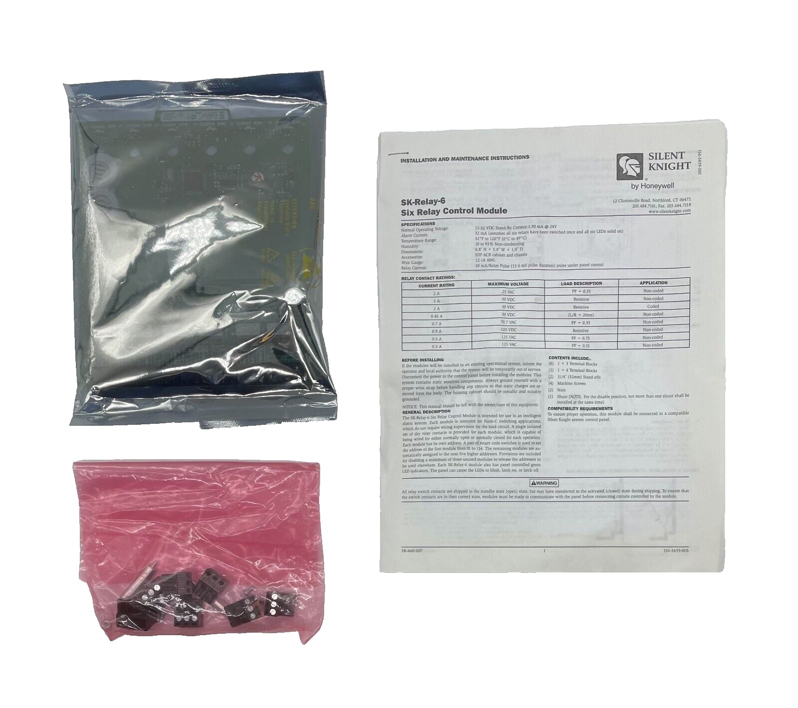 Silent Knight SK-RELAY-6 6-Relay Module - Same Day Shipping (SEALED)