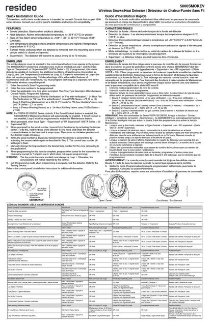 Honeywell 5800SMOKEV, Wireless Smoke Heat Detector，Batte