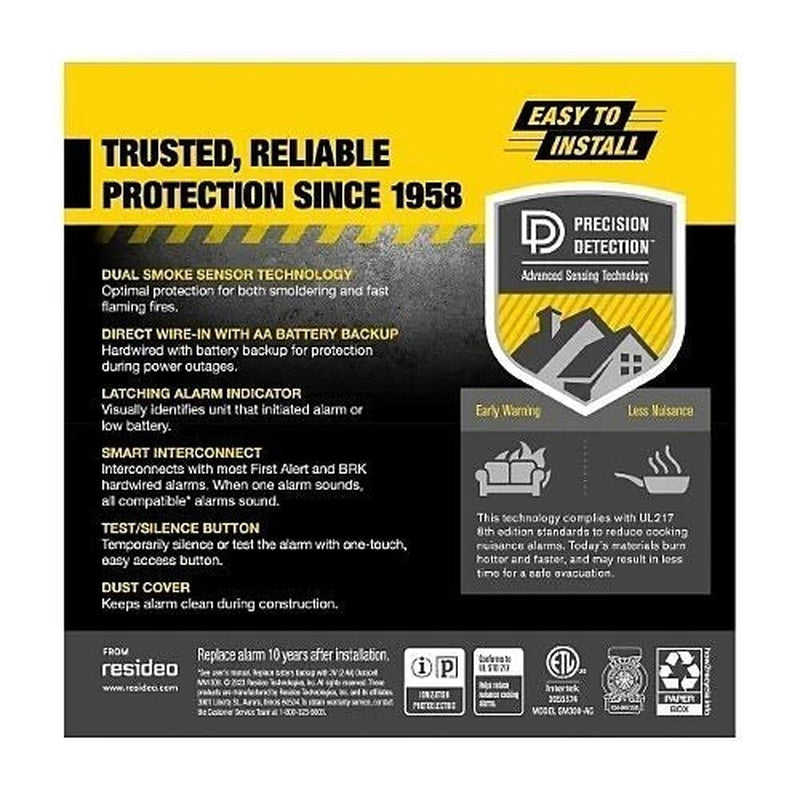 BRK SM300-AC Interconnect Hardwire Dual Sensor Smoke Alarm (1046759)
