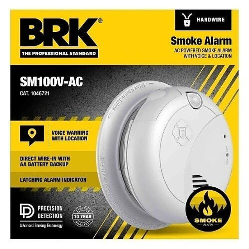 BRK SM100V-AC Interconnect Hardwire Smoke Alarm with Battery Backup (1046721)