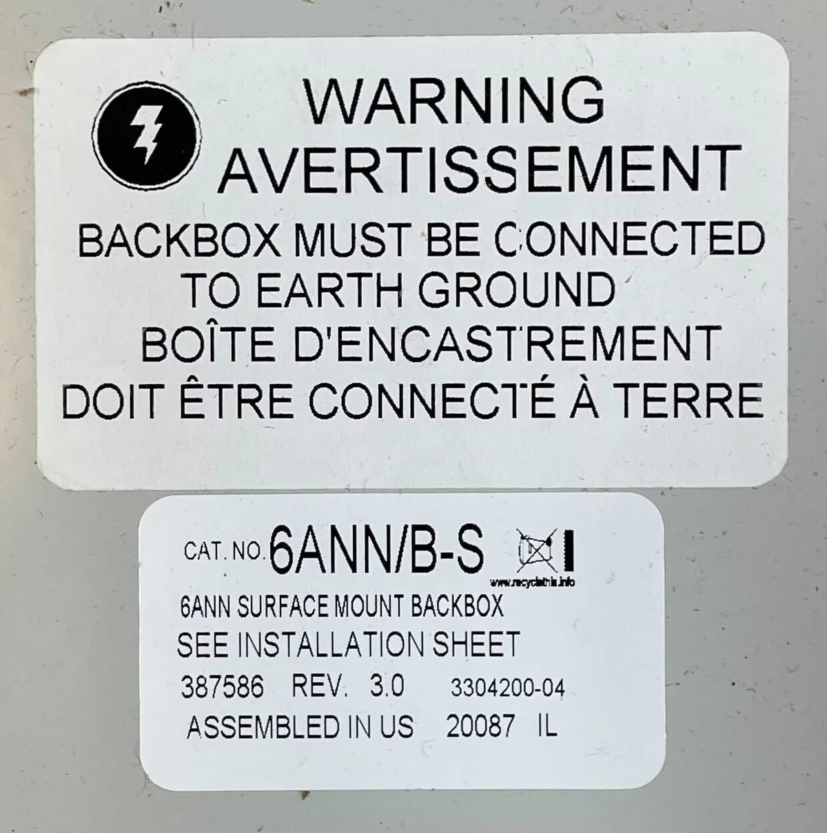 Edwards 6ANN/B-S Surface Annunciator Wall Box