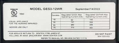 Gentex GES3-12WR - Same Day Shipping (SEALED)