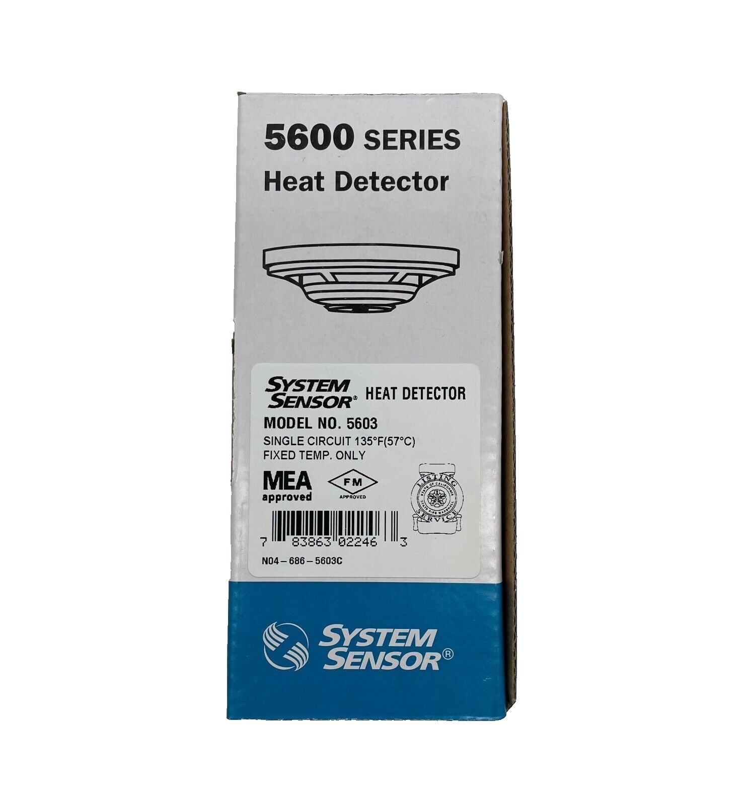 System Sensor 5603 135F Fixed Temp, Single-Circuit Mechanical Heat Detector