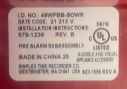 Simplex 49WPBB-SOWR - Same Day Shipping (SEALED)