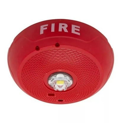 System Sensor SCRLED Series Ceiling Mount Strobe with LED, FIRE Label, Red