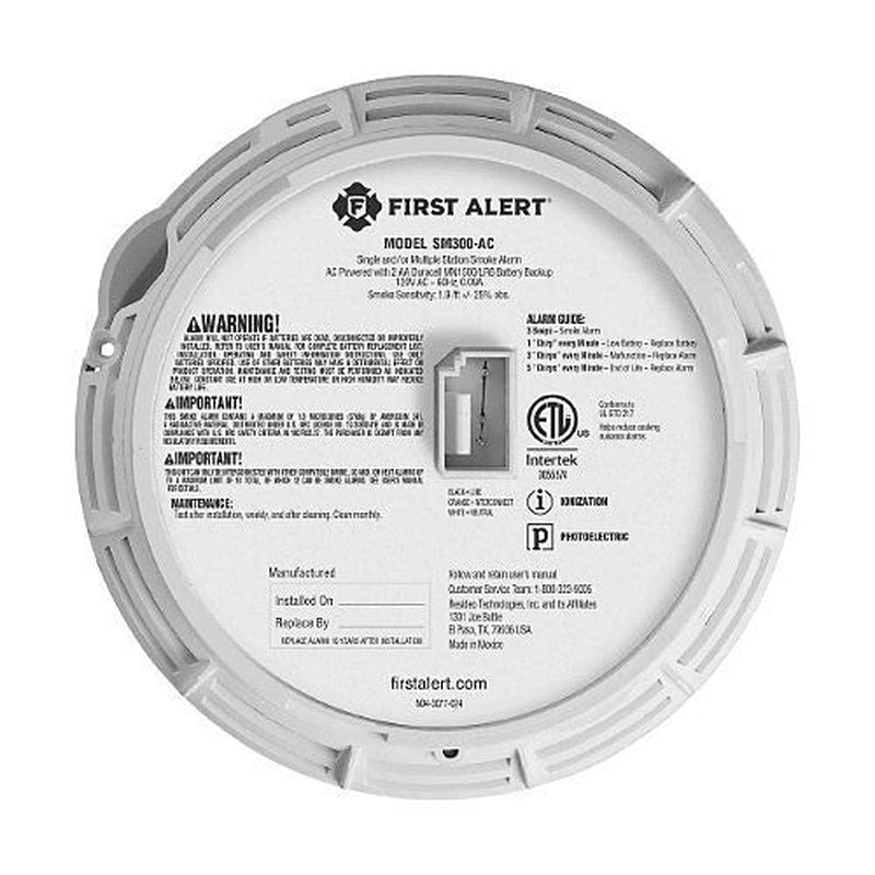 BRK SM300-AC Interconnect Hardwire Dual Sensor Smoke Alarm (1046759)