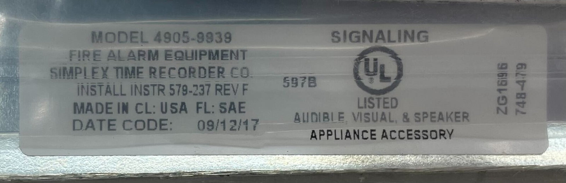 Simplex 4905-9939 - Same Day Shipping (SEALED)